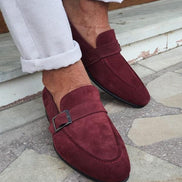 Houma Burgundy Suede Loafers