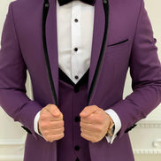 Houston Slim Fit Shawl Lapel Purple Tuxedo