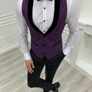Houston Slim Fit Shawl Lapel Purple Tuxedo