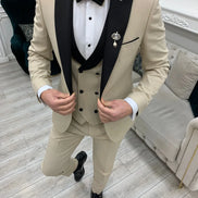 Joliet Slim Fit Peak Lapel Beige Tuxedo
