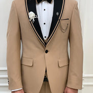 Joliet Slim Fit Peak Lapel Gold Tuxedo