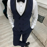 Joliet Slim Fit Peak Lapel Navy Blue Tuxedo