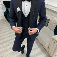 Joliet Slim Fit Peak Lapel Navy Blue Tuxedo
