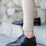 Laughlin Black Wing Tip Oxford Shoes