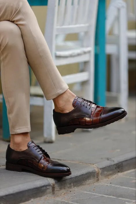 Laughlin Cap Toe Brown Derby Shoes