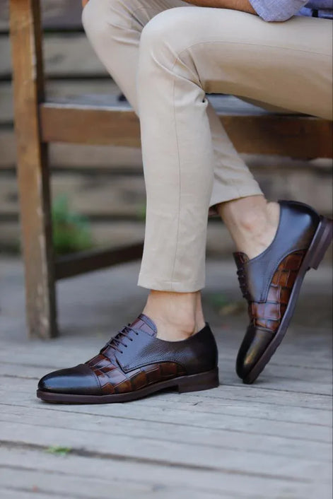Laughlin Cap Toe Brown Derby Shoes