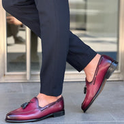 Laughlin Burgundy Tassel Loafers