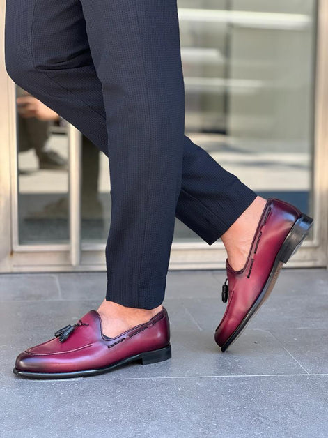 Laughlin Burgundy Tassel Loafers