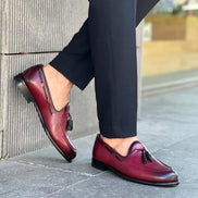 Laughlin Burgundy Tassel Loafers