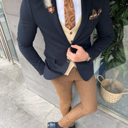 Laughlin Dark Blue Slim Fit Blazer