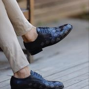 Laughlin Laced Gray Black Derby Shoes
