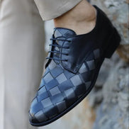 Laughlin Laced Gray Black Derby Shoes