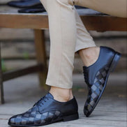 Laughlin Laced Gray Black Derby Shoes