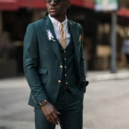 Laughlin Slim Fit Peak Lapel Emerald Green Suit