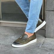 Laughlin Khaki Kilt Tassel Loafers