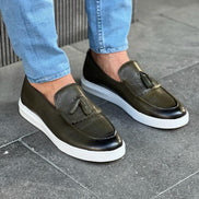 Laughlin Khaki Kilt Tassel Loafers