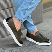 Laughlin Khaki Kilt Tassel Loafers