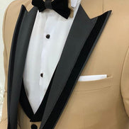 Leesburg Slim Fit Velvet Peak Lapel Gold Tuxedo