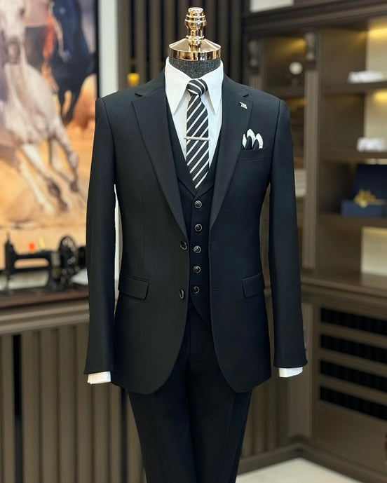 Black Notch Lapel Suit