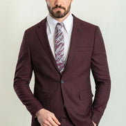 Tea Slim Fit Notch Lapel 2 Piece Maroon Suit