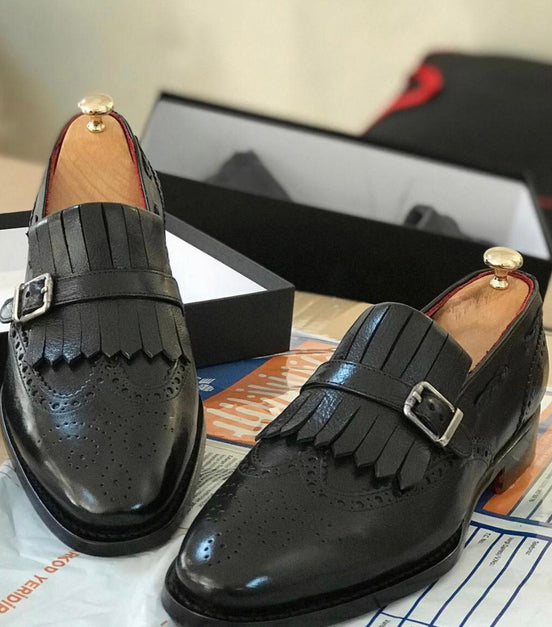 Black Buckle Loafers