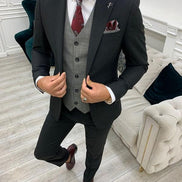 Miami Black Slim Fit Notch Lapel Suit