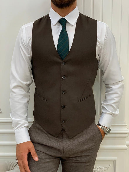Miami Coffee Brown Slim Fit Notch Lapel Suit