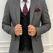 Miami Slim Fit Notch Lapel Gray Suit