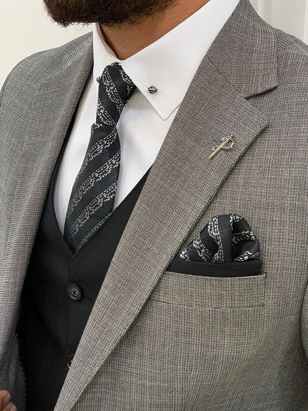 Miami Light Gray Slim Fit Notch Lapel Suit