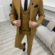 Miami Slim Fit Peak Lapel Mustard Suit