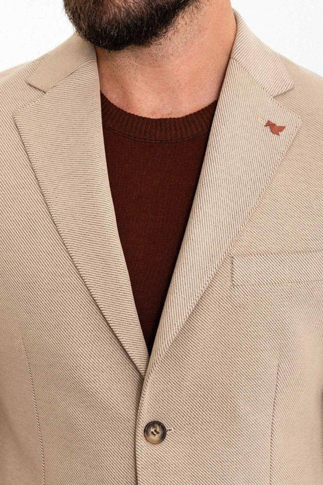 Mitchell Beige Slim Fit Notch Lapel 2 Piece Suit