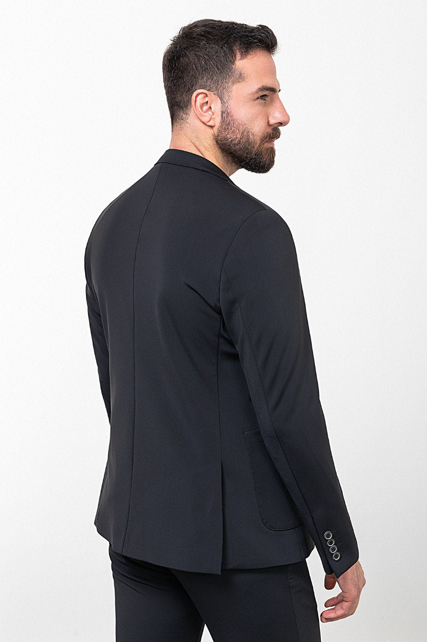 Mitchell Black Slim Fit Notch Lapel 2 Piece Suit