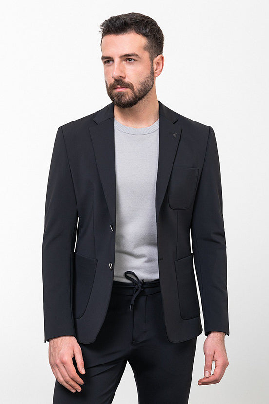 Mitchell Black Slim Fit Notch Lapel 2 Piece Suit