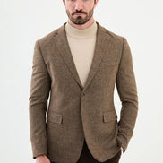 Mitchell Slim Fit Patterned Brown Blazer