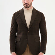 Mitchell Slim Fit Wool Brown Plaid Blazer
