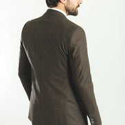 Mitchell Brown Slim Fit Peak Lapel 3 Piece Check Suit