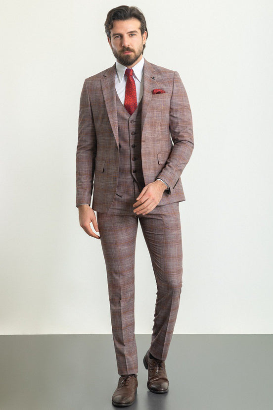 Burgundy Plaid Suit