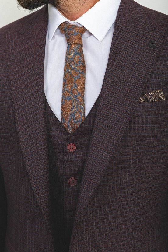 Burgundy Check Suit
