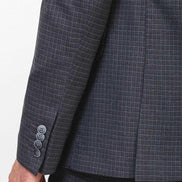 Mitchell Dark Gray Slim Fit Peak Lapel 3 Piece Check Suit