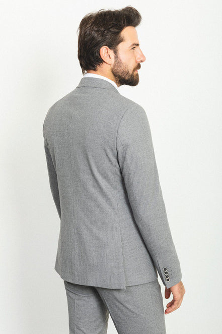 GentWith Mitchell Gray Slim Fit 2 Piece Double Breasted Striped Suit