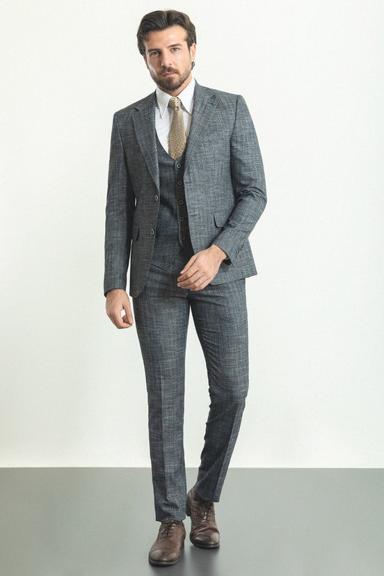 Gray Crosshatch Suit