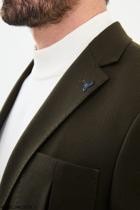 Khaki Wool Blazer