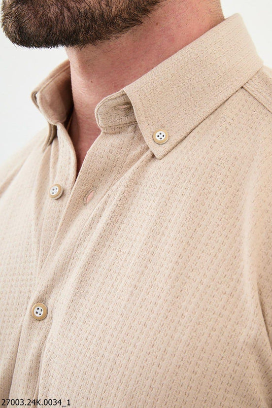 Mens Casual Shirt Beige