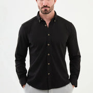 Mitchell Cross Pattern Mens Casual Shirt Black