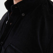 Mitchell Double Pocket Slim Fit Black Corduroy Shirt