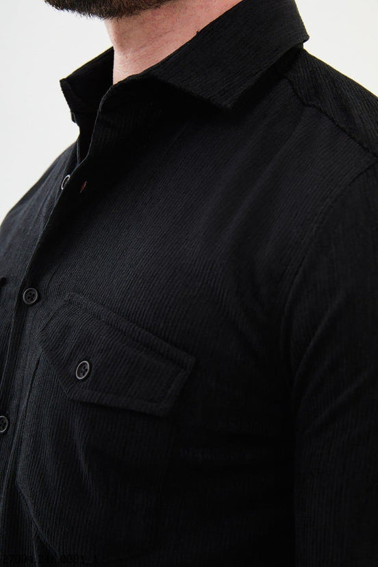 Mens Corduroy Shirt Black