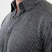 Mitchell Men's Black Long Sleeve Striped Shirt