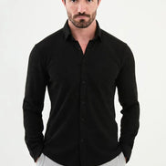 Mitchell Slim Fit Black Plaid Shirt