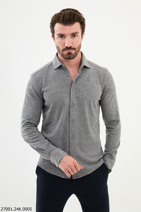 Gray Plaid Shirt Mens