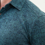 Mitchell Men's Slim Fit Patterned Green Shirt